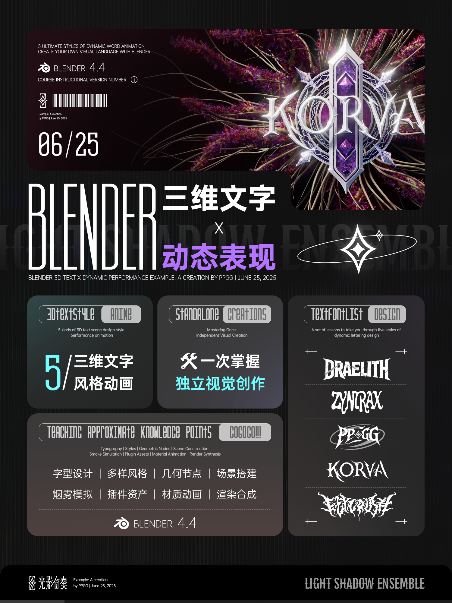 T36 Blender三维文字 X 动态表现